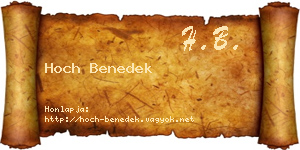 Hoch Benedek névjegykártya